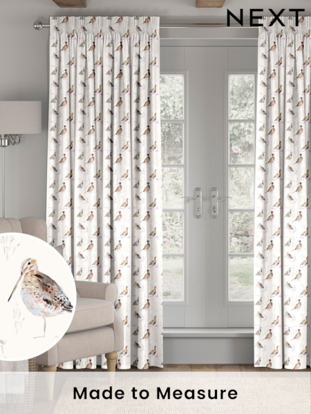 Natural Bird Made To Measure 100% Cotton Curtains (U82012) | £61