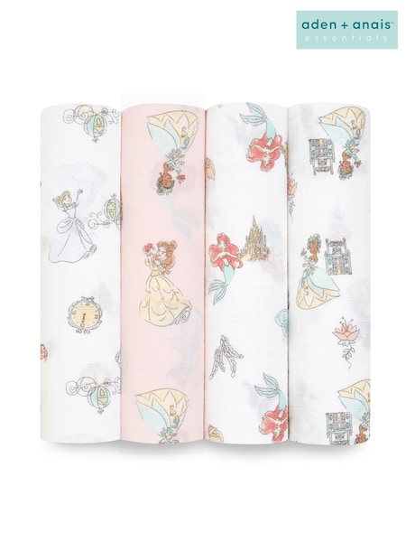 Halo Disney Princess Essentials Muslin 100% Cotton Blankets 4 Pack (U83815) | £35