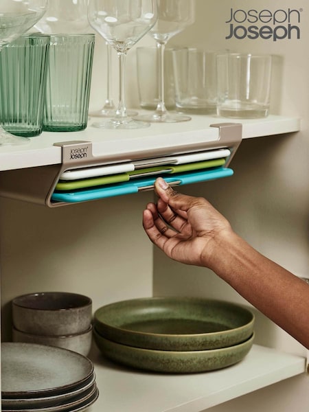 Joseph Joseph 3 Piece Black Folio™ Slim Under-shelf Chopping Board Set (U86367) | £45