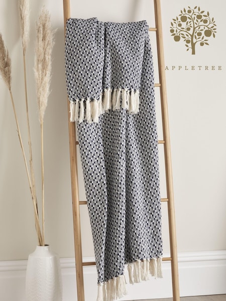 Appletree Blue Bexley 100% Cotton Throw (U86730) | £20