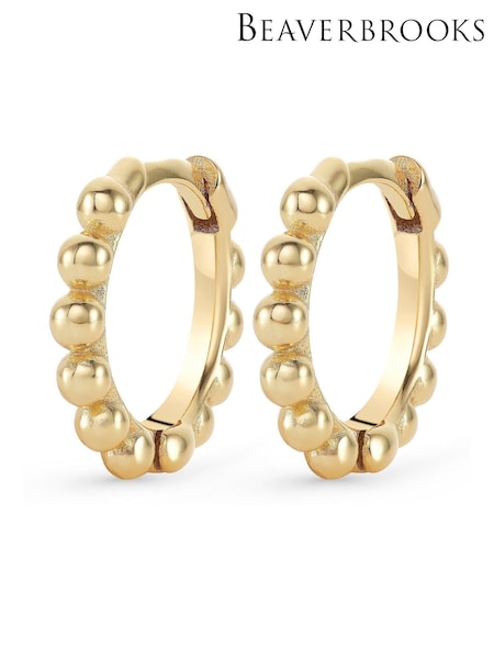 Beaverbrooks Yellow Gold Plated Ball Huggie Earrings (U87056) | £35