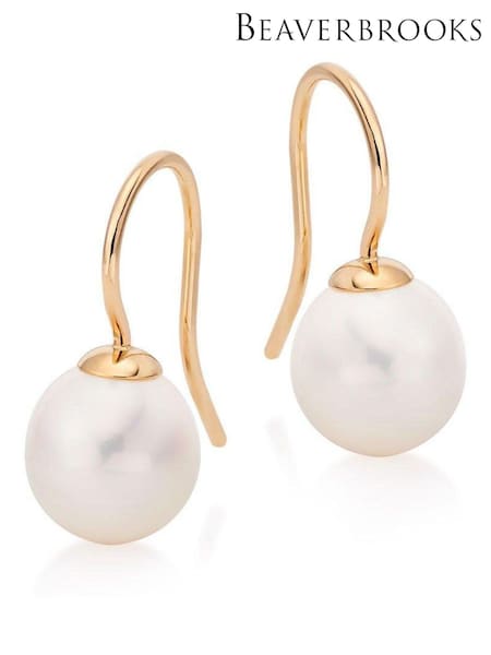 Beaverbrooks 9ct Yellow Gold Freshwater Cultured Pearl Earrings (U87063) | £165