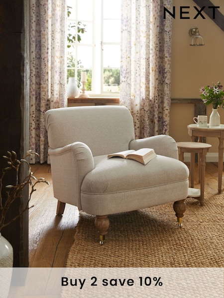 Tweedy Plain Light Natural Lilly Accent Chair (U87234) | £350
