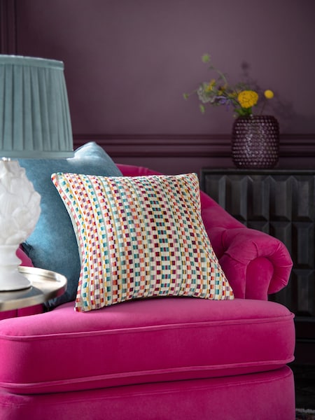 Multi Bright 43 x 43cm Cut Velvet Multi Stripe Cushion (U88206) | £22
