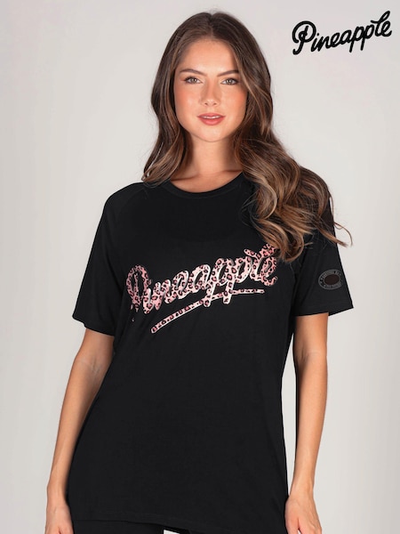Pineapple Black Logo Womens Boyfriend T-Shirt (U88451) | £25