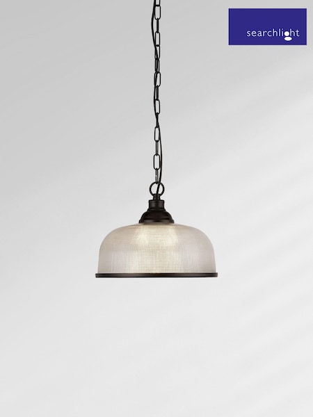 Searchlight Black Highclere 1 Light Black And Glass Ceiling Light (U89203) | £50