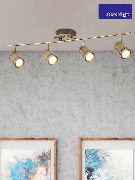 Searchlight Brass Titan 4 Light Antique Brass Split Bar Spotlight (U89212) | £70