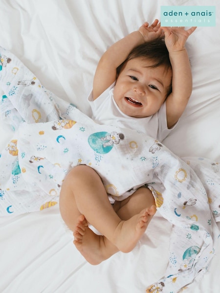 aden + anais Natural Essentials 100% Cotton Muslin Blanket Space Explorers (U90572) | £11