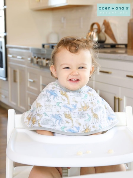 aden + anais White Essentials 100% Cotton Muslin History Baby Burpy Bib (U90577) | £10