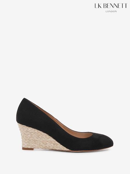 LK Bennett Black Espadrille Eevi Round Toe Pumps (U94106) | £249