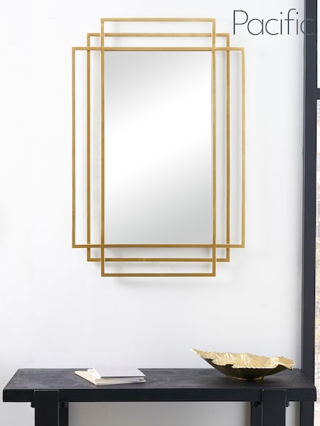 Pacific Gold Rectangular Multi Framed Wall Mirror (U94145) | £100