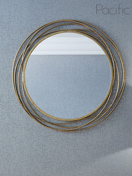 Pacific Antique Gold Metal Round Wall Mirror (U94149) | £150