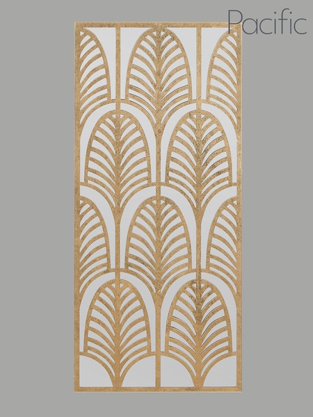 Pacific Rectangular Gold Metal Mirrored Wall Art (U94182) | £80