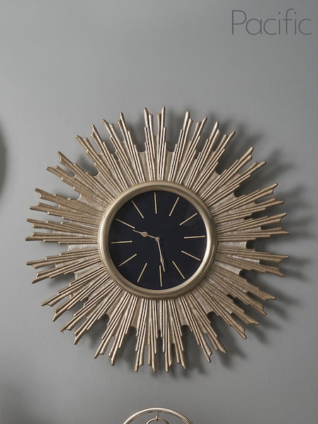 Pacific Gold Starburst Wall Clock (U94530) | £200