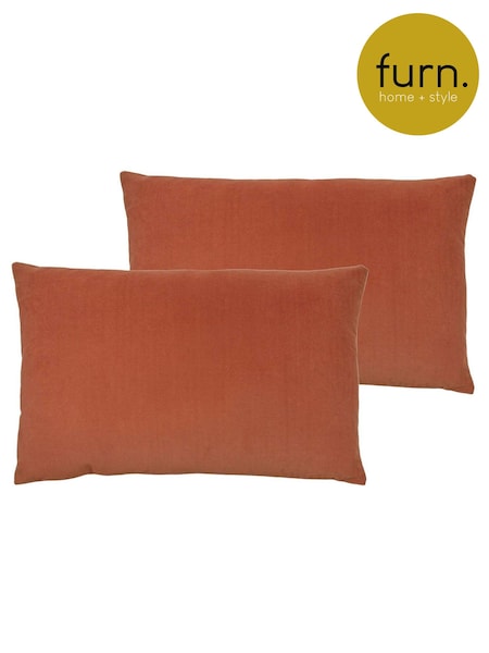 furn. 2 Pack Orange Contra Filled Cushions (U94616) | £25