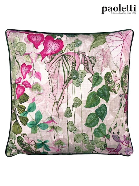 Riva Paoletti Blush Pink Veaderios Botanical Printed Cushion (U96173) | £28