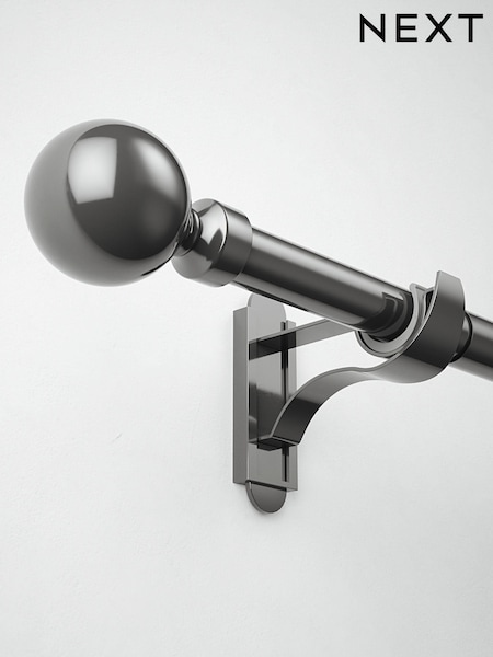 Gun Metal Klick Fit Ball Finial Extendable Curtain Pole Kit 28mm (U97012) | £40 - £55