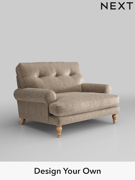 Plush Chenille/Mid Natural Erin Buttoned Back Deep Relaxed Sit (U97583) | £1,025
