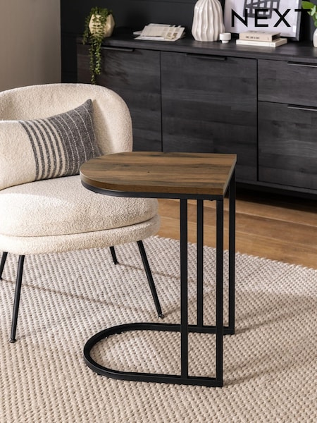 Dark Bronx Oak Effect Laptop Side Table (U98181) | £80