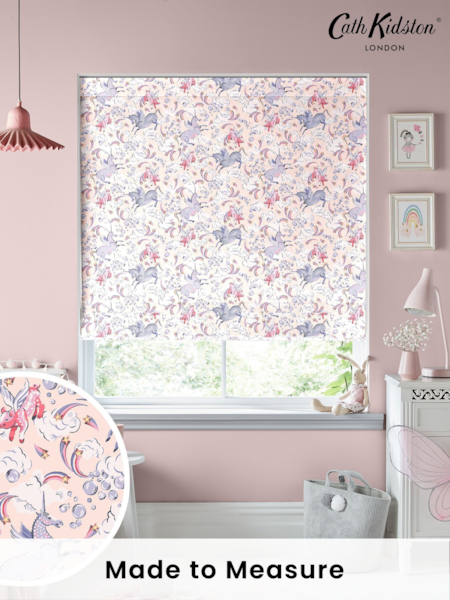 Cath Kidston Pink Kids Unicorn Made To Measure Roman 100% Cotton Blind (UDF911) | £75