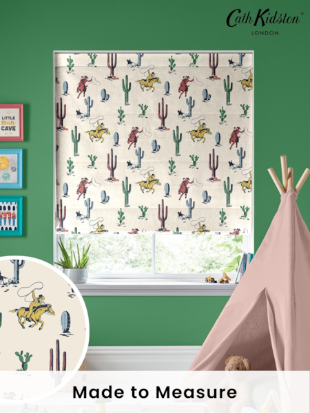 Cath Kidston Cream Kids Cowboy Made To Measure Roman 100% Cotton Blind (UDG442) | £75