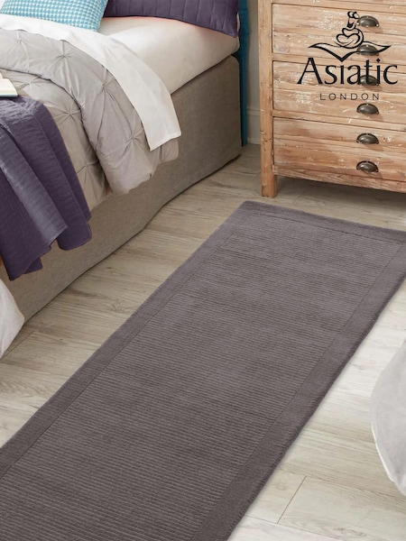 Asiatic Rugs Grey York Wool Runner Rug (ULU842) | £131