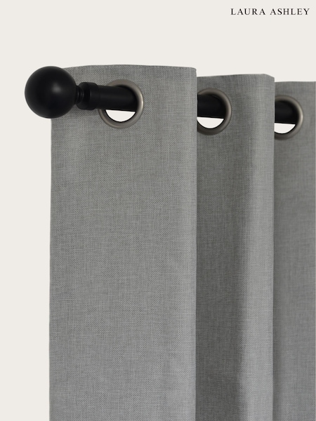 Laura Ashley Black 28mm Eyelet Pole Kit with Ball Finial Curtain Pole (UN6313) | £40 - £66