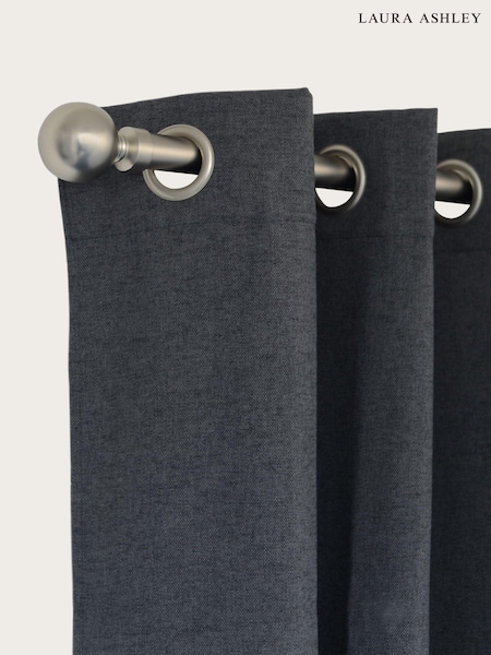 Laura Ashley Matt Nickel 28mm Eyelet Pole Kit with Ball Finial Curtain Pole (UT7416) | £40 - £66