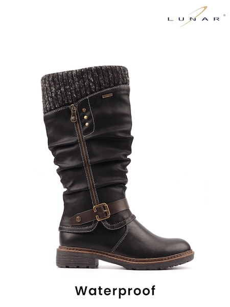 Lunar Brisbane Waterproof Long Black Boots (V00097) | £80