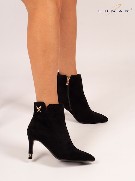 Lunar Sadie Heeled Ankle Black Boots (V00127) | £57