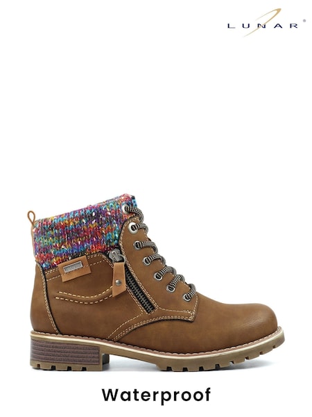 Lunar Tabasco Waterproof Brown Boots (V00132) | £65