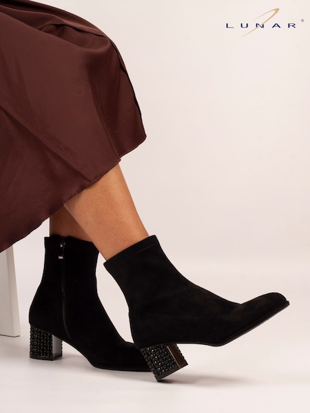 Lunar Sage Glitzy Heel Ankel Black Boots (V00137) | £63