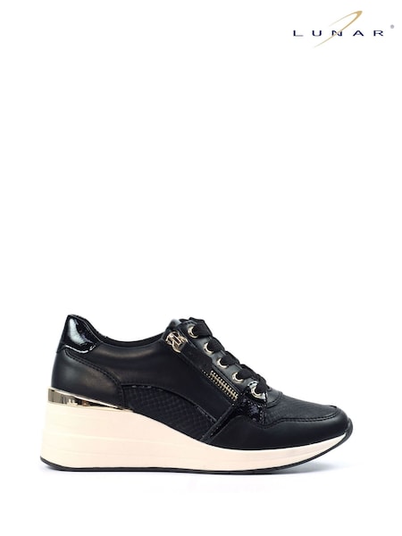 Lunar Juno Wedge Black Trainers (V00140) | £55