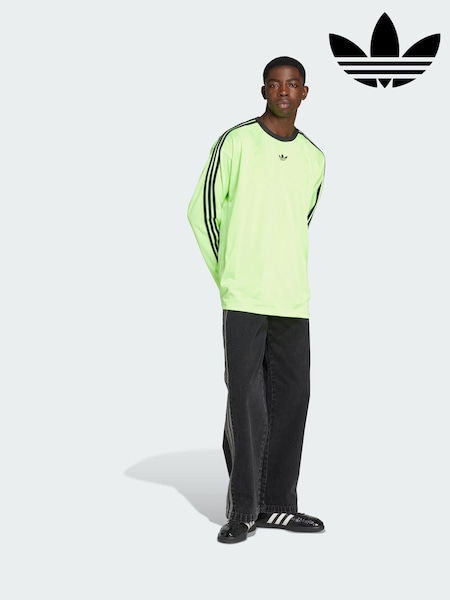 adidas Originals Green Adicolor Jacquard Long Sleeve Jersey (V00173) | £40