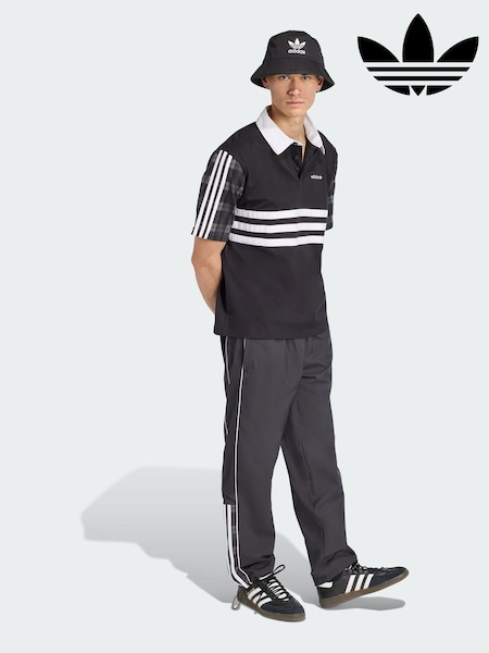adidas Originals Black Tartan Regular Rugby Polo Shirt (V00175) | £50