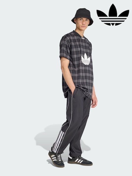 adidas Originals Black Tartan Loose Tracksuit Bottoms (V00180) | £60