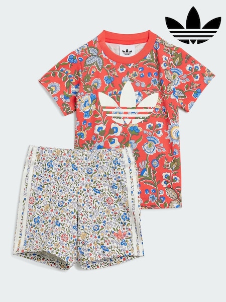 adidas Originals Red x Liberty London Top & Shorts Set (V00243) | £30