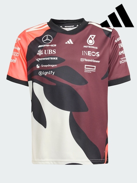 adidas Red Mercedes - AMG Petronas Formula One Team Driver Jersey Replica Summer Pack T-Shirt (V00245) | £45