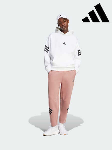 adidas White Future Icons 3 Stripes Hoodie (V00261) | £55