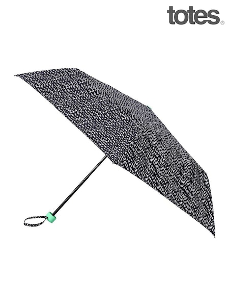 Totes Black Supermini Print Umbrella (V00284) | £14