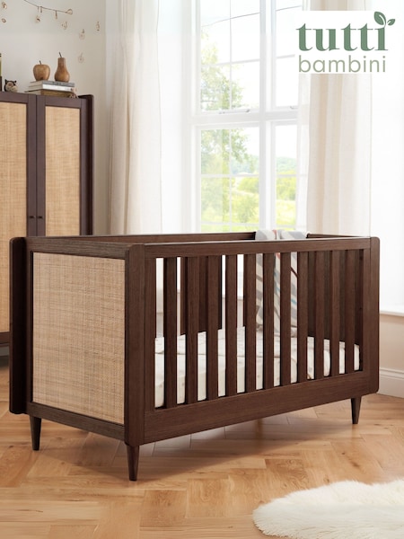 Tutti Bambini Warm Walnut Japandi Cot Bed (V00365) | £399