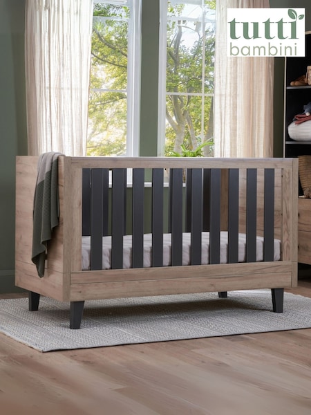 Tutti Bambini Distressed Oak Slate Grey Como Cot Bed (V00366) | £349