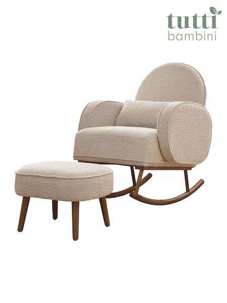 Tutti Bambini Boucle Biscuit Micah Rocking Nursing Chair & Footstool (V00373) | £399
