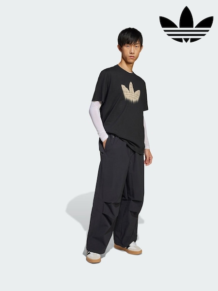 adidas Originals Black Premium Essentials Utility Parachute Tracksuit Bottoms (V00460) | £85