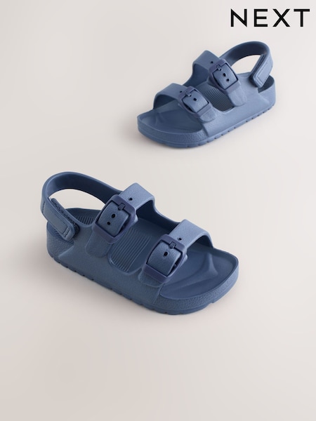 Navy Double Buckle Ankle Strap EVA Sandals (V00559) | £8 - £11