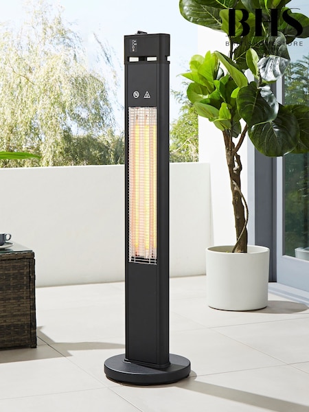 BHS Black Standing Patio 1600W Heater (V00602) | £170
