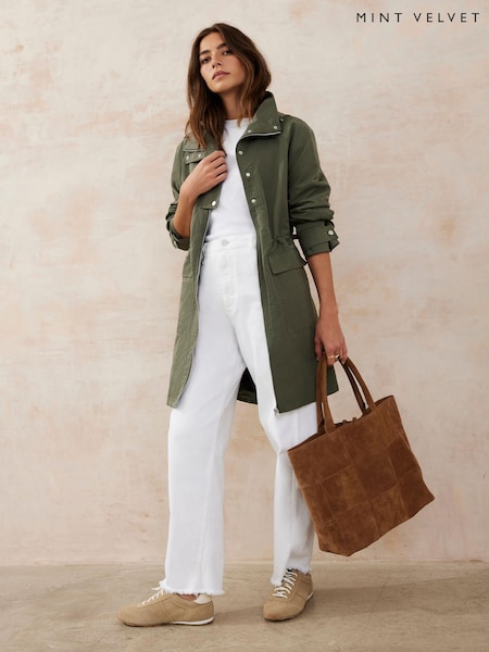 Mint Velvet Green Utility Parka Coat (V00766) | £190