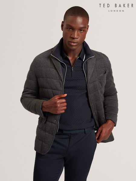 Ted Baker Black Gerome Fine Knit Quilted Blazer With Mock Liner (V00882) | £299