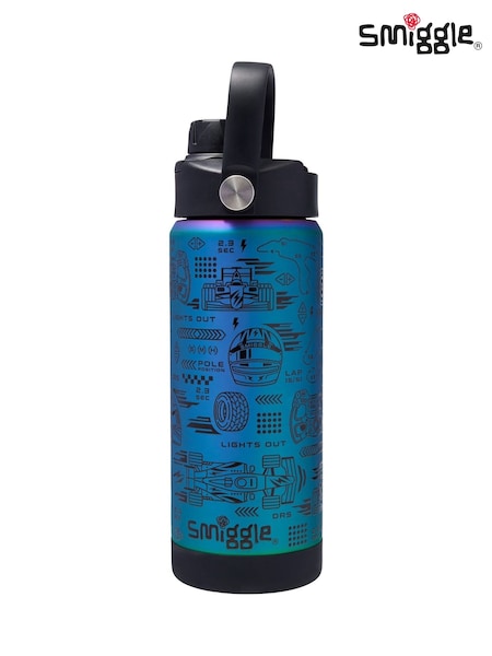 Smiggle Black Accelerate Squiggle Insulated Stainless Steel Drink Bottle 550Ml (V00948) | £20