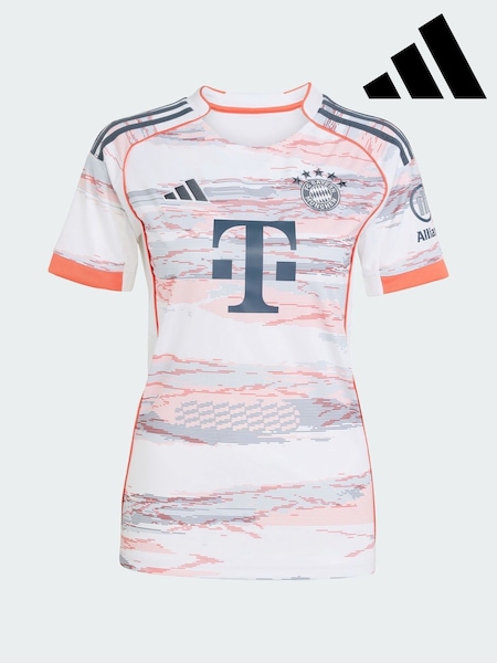 adidas White FC Bayern 25/26 Away Jersey (V00997) | £85